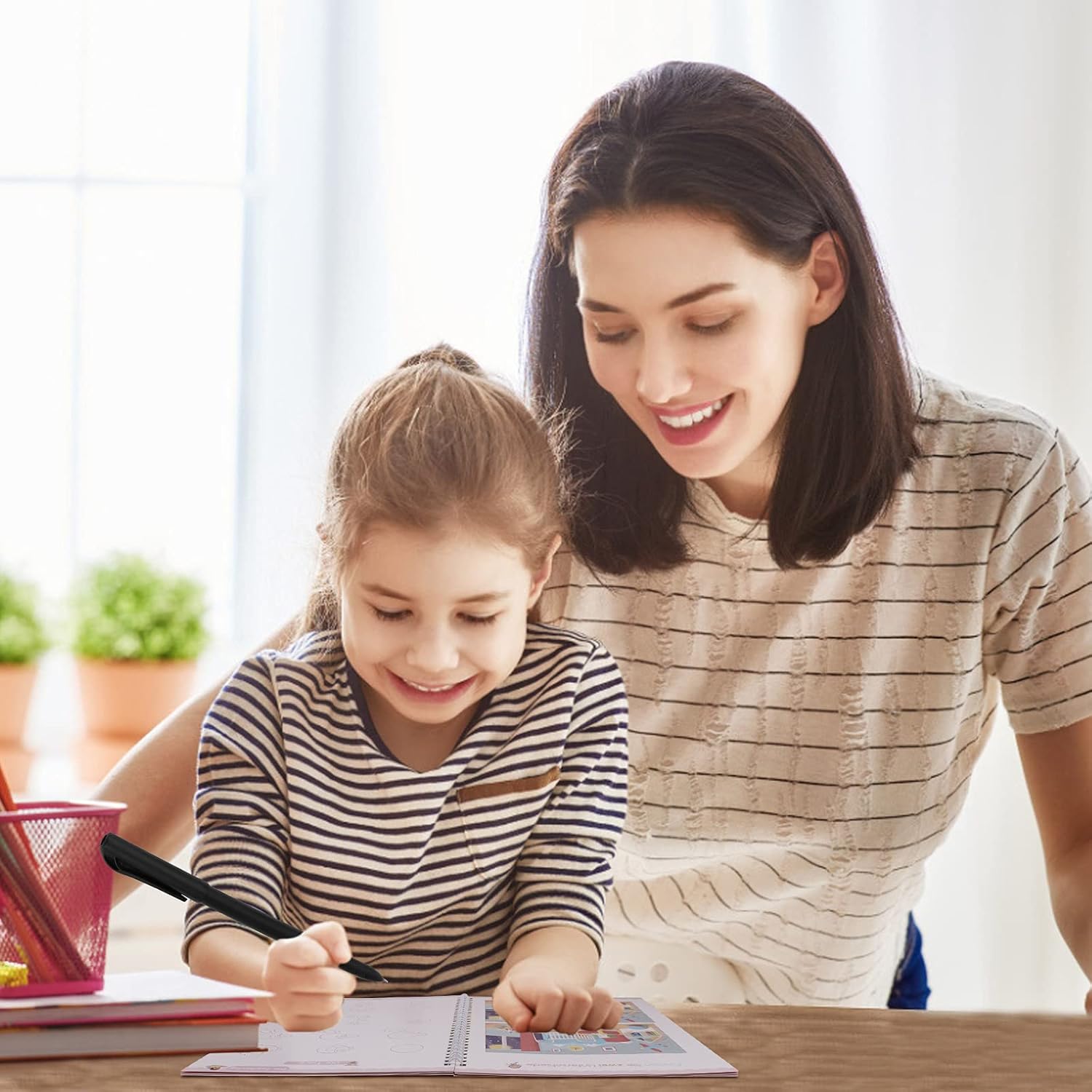 Pack of 4 German Magic Exercise Book with 12 Pens, Groove Calligraphy Reusable Handwriting Drawing for Children Calligraphy Numbers Drawing Letters – Bild 7