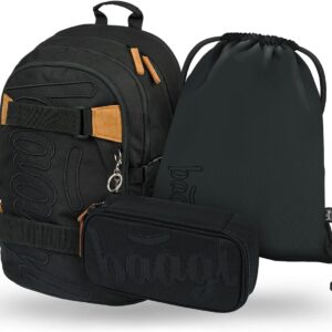 Baagl School Backpack Set Boys Girls 3-Piece School Bag from 3rd Grade, Primary School Satchel with Chest Strap, Ergonomic School Bag