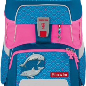 Step by Step LED Neon Pull-Over for Space; 2-in-1 Plus, Cloud School Bag, Reflector Cover with LED Light Effect for More Visibility, Pink