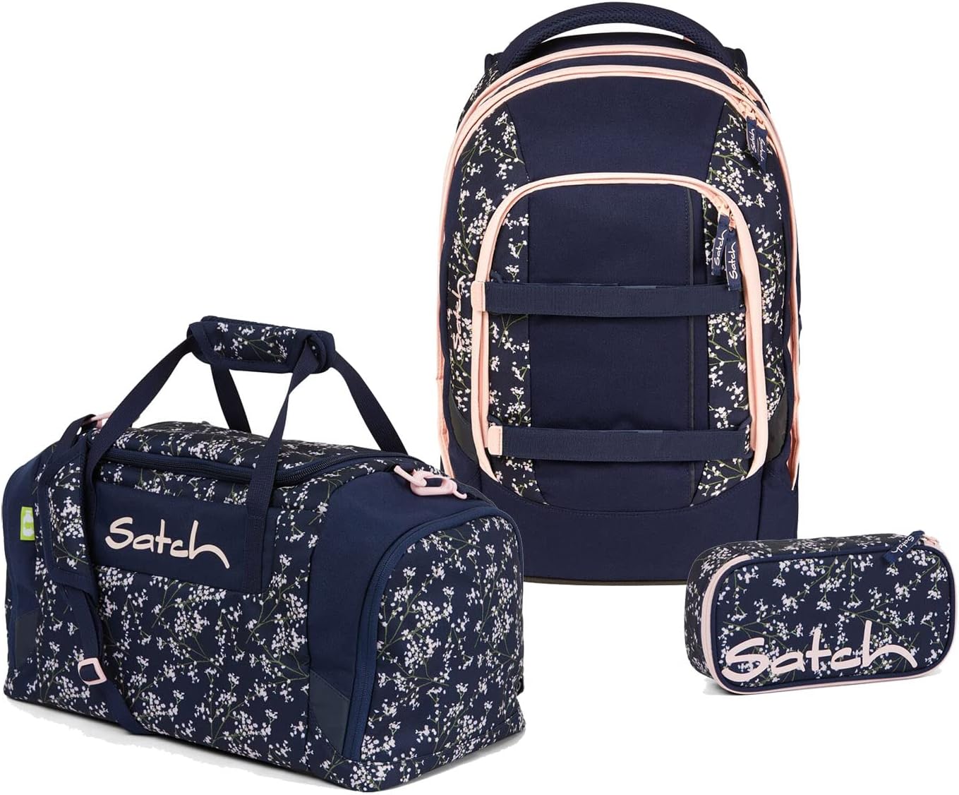 satch School Rucksack with Sports Bag and Pencil Case, Set of 3