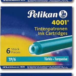 Pelikan Cartridges 5 Packs Brilliant Green with 6 Ink Cartridges 4001 (5 Packets, Turquoise)