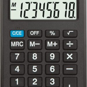 DONAU TECH/K-DT2084-01 Calculator 8-Digit Root Function 97 x 60 x 11 mm Colour: Black / Calculator Display / Battery Operated / Compact Design