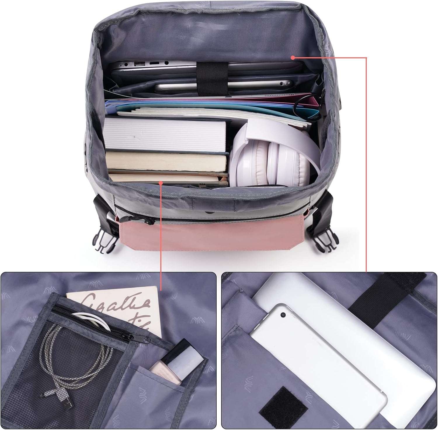 YAMTION 17 Inch Backpack Laptop Women's School Backpack Girls Teenager Backpack School Women School Bag with Laptop Compartment Daypack Women for University Study Office – Bild 3