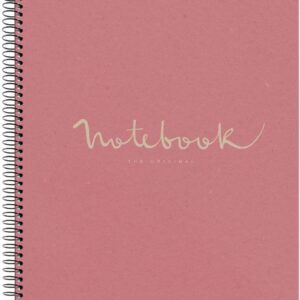 Miquelrius - Notebook Emotions Notebook 100% Recycled 1 Strip A4 80 Squared 5mm Paper 80g 4 Holes Cardboard Cover Pink