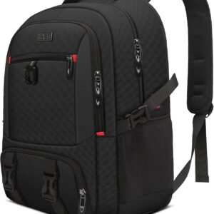 ZYB Laptop Backpack 17.3 Inch Large Laptop Backpack Men Women Waterproof Extended with Shoe Bag Laptop Compartment Anti Theft Bag Travel Business School Work College – Black