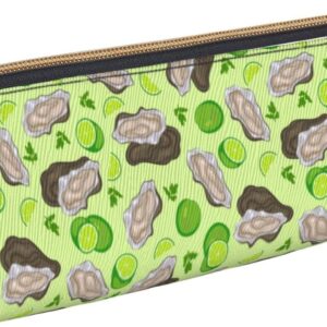 Lemon Oyster Pencil Case Cosmetic Bag Pencil Case Triangle Leather Storage Bag Zipper Stationery Organizer for Adult Office, Lemon Oysters, Bag organiser