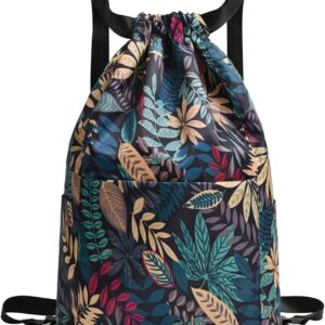 Sports Bag Backpack with Drawstring, Women’s Gym Bag with Outer Pocket, Inner Pocket, Water-Repellent String Bag, Gym Bag for Men, Large Capacity Foldable Sports Backpacks, Dry-Wet Separation