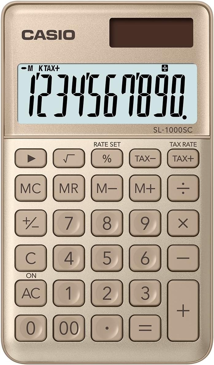 Casio SL-1000SC-WE Stylish Calculator, 10 Digits, White