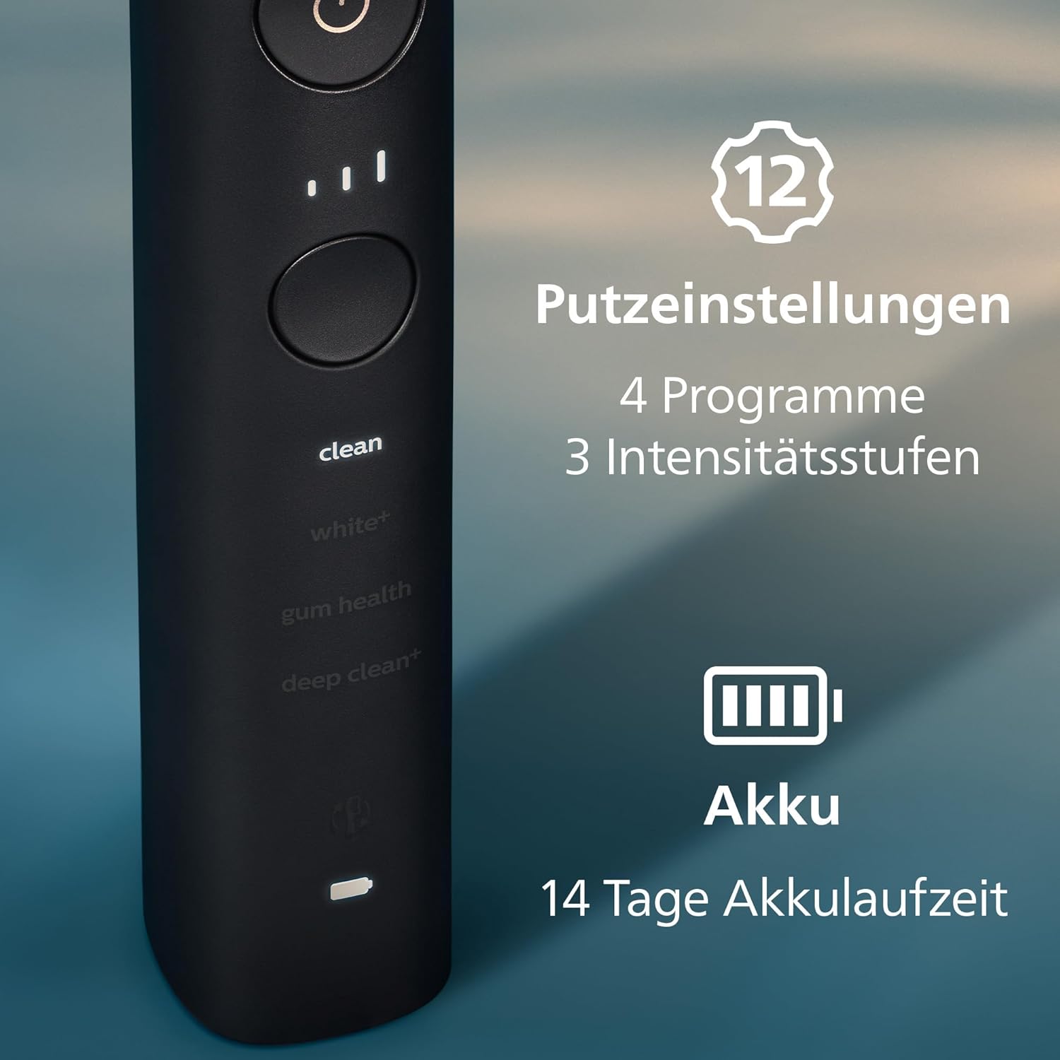 Philips Sonicare DiamondClean 9000 Electric Toothbrush, Twin Pack, with Sound Technology Including App, Pressure Sensor, 4 Cleaning Modes, 3 Intensity Levels, Black and Rose Gold, Model HX9914/61 – Bild 7