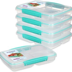 Sistema to GO Lunch Boxes with Compartments for Portioning, 820 ml Lunch Box with Stackable Design and Clips, BPA-Free, 5 Storage Jars [82002]