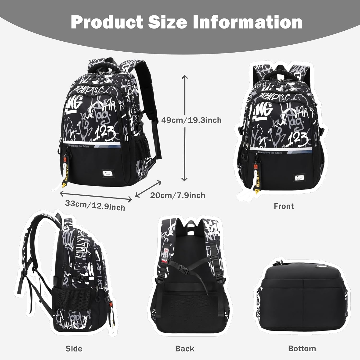 Kids School Backpack for Boys Casual Bookbags Elementary Middle School Bag – Bild 2