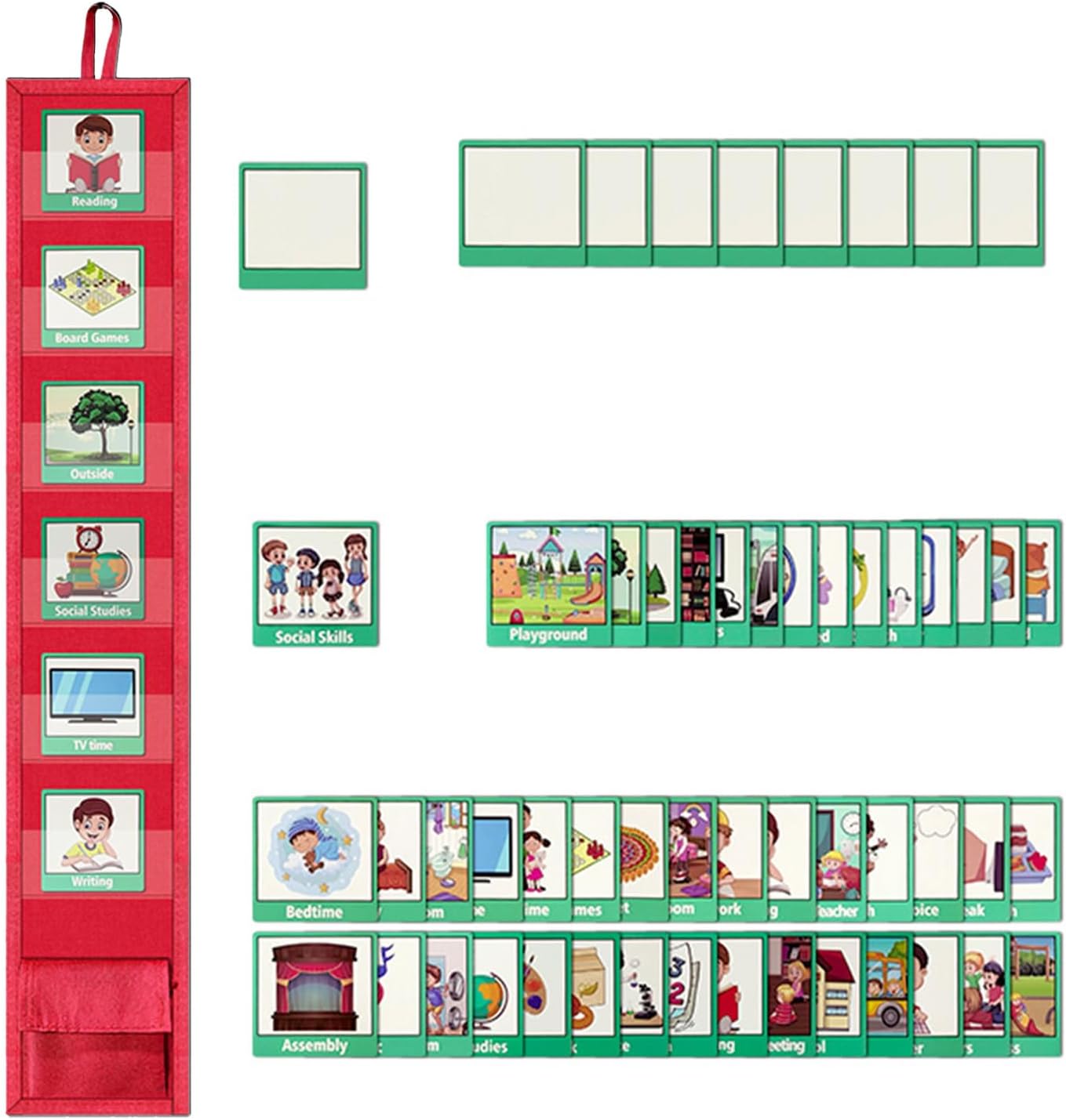 Children's Calendar, Visual Timetable with 45 Pieces Routine Cards, Autism Children's Calendar, Vision Board, Weekly Planner, Routine Schedule Cards, Daily Schedule Cards, Children's Picture Cards for – Bild 8
