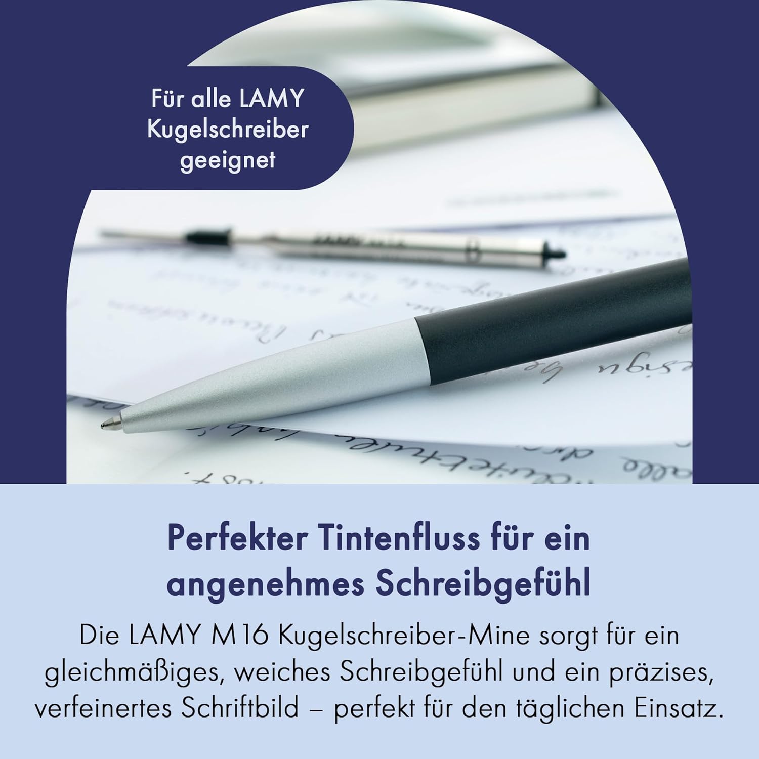 LAMY M16 Set of 2 Ballpoint Pen Large Capacity Metal Refill – Original Replacement Refill for All Lamy Ballpoint Pen Models – Indelible – Medium Line Width in Ink Colour Black – Bild 2