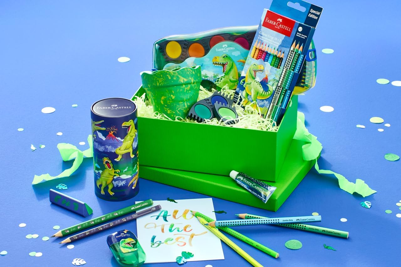 Faber-Castell 554214 - Cardboard Case with 13 Felt Tip Pens - 10 Classic Colours + 3 Metal Pens - Dinosaur Edition – Bild 5