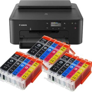 IC-Office TS705a Colour Inkjet Printer USB CD Print Wi-Fi LAN Apple AirPrint Black + 15 XXL Ink Cartridges
