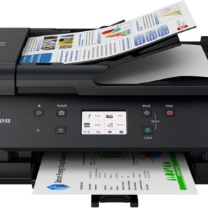 Canon PIXMA TR7650 Multifunctional Printer DIN A4 – Colour Inkjet Printer Black 4 in 1 (Scanner, Copier, Wireless Printer, Fax, Cloud Link, ADF, WLAN, LCD, 4800 x 1200 DPI, AirPrint & Mopria)