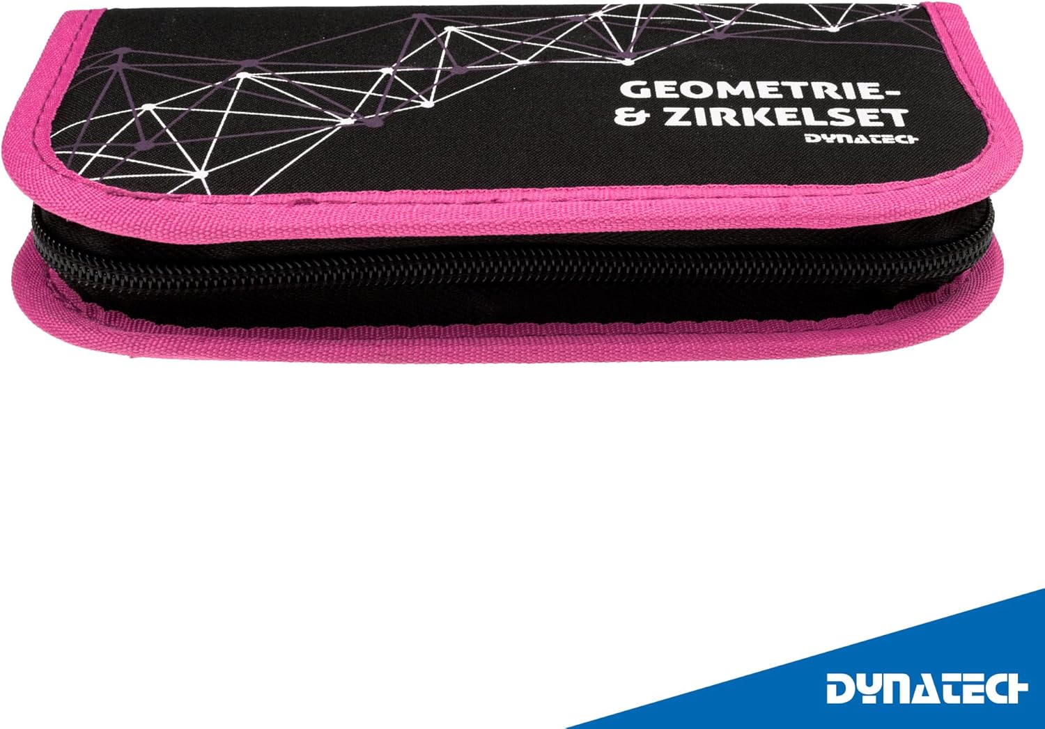 DynaTech Compass Set Geometry Set 13 Pieces with Quick Adjusting Compass, Set Square, Parabola, Pencil, Ruler, Sharpener and Replacement Leads in Case Pink - Practical Mathematics Set Including Pencil Case – Bild 5