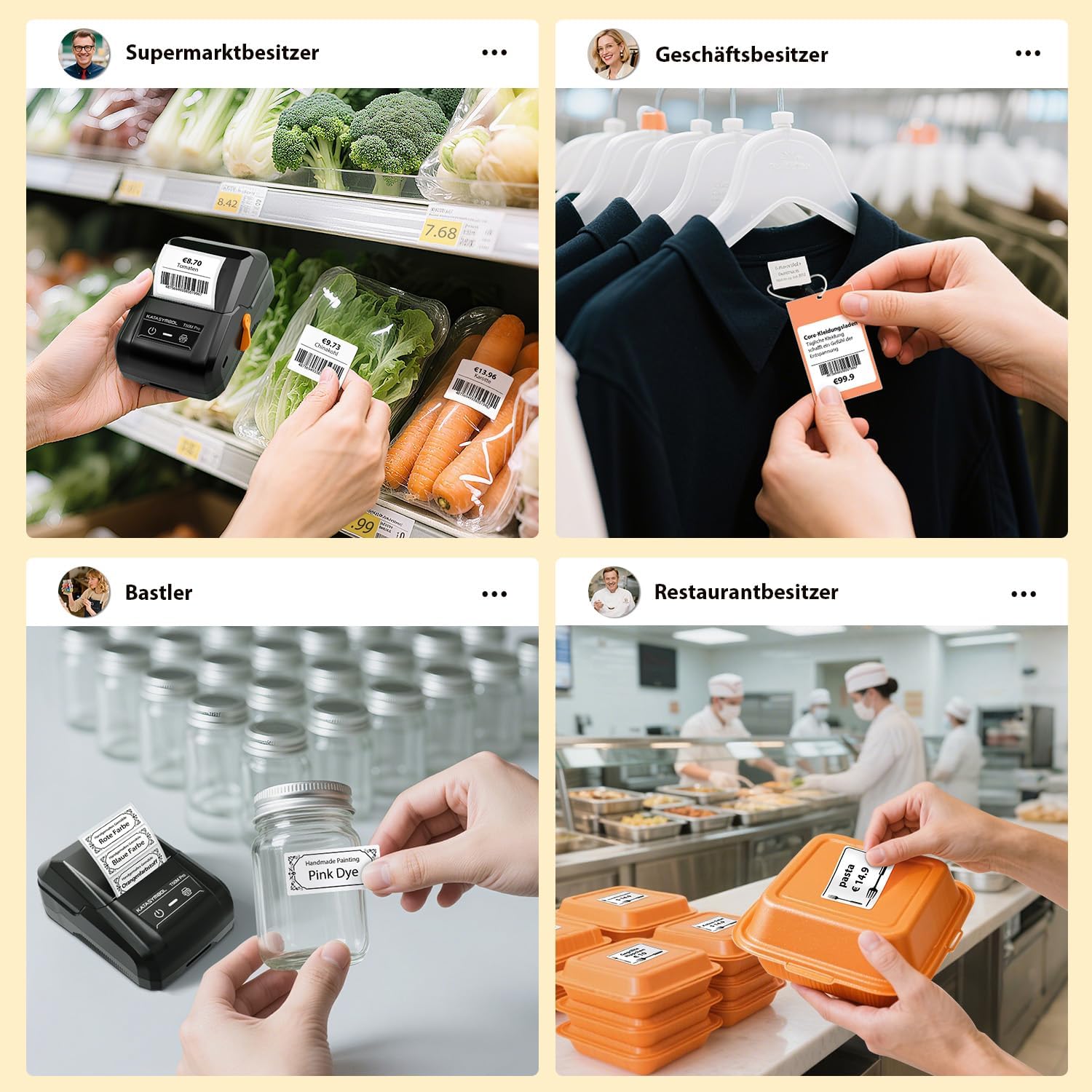 SUPVAN T50M Pro Label Printer Bluetooth with Waterproof Wide Labels, Mobile Phone and PC Compatible for Retail, Office, Organization, School and Home – Bild 3