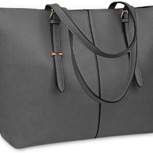 NUBILY Women's Laptop Handbag, 15.6 Inches, Shopper Handbag, Elegant, Leather, Large, Lightweight, Stylish for Business / School / Shopping