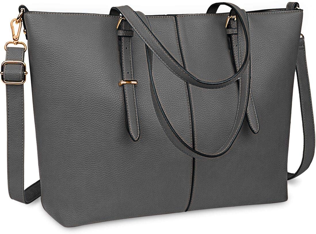NUBILY Women's Laptop Handbag, 15.6 Inches, Shopper Handbag, Elegant, Leather, Large, Lightweight, Stylish for Business / School / Shopping