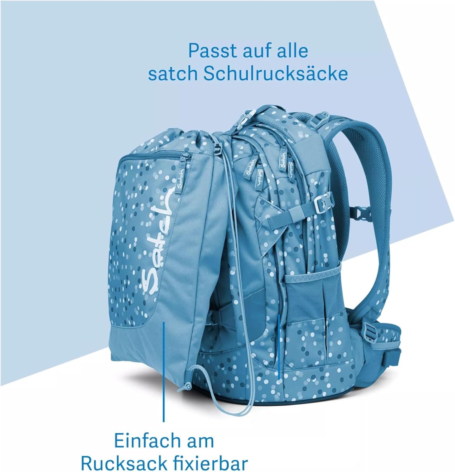 satch Sports Bag Gym Bag for Girls and Boys with Zip Compartment, 12 Litres, Backpack Can Be Fixed – Bild 3
