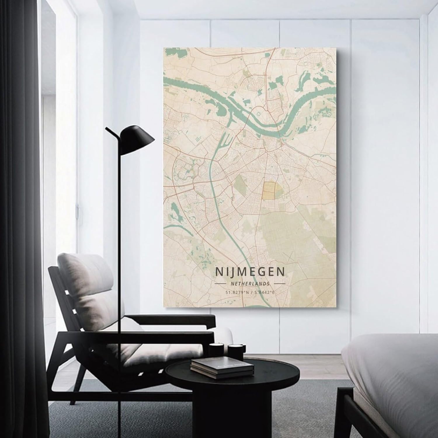 LZTEN Nijmegen Niederland-Karten-Poster, Vintage-Druck, Leinwand, Wandkunstdruck, Poster für Zuhause, Schule, Büro, Dekoration, ungerahmt, 60 x 90 cm – Bild 2