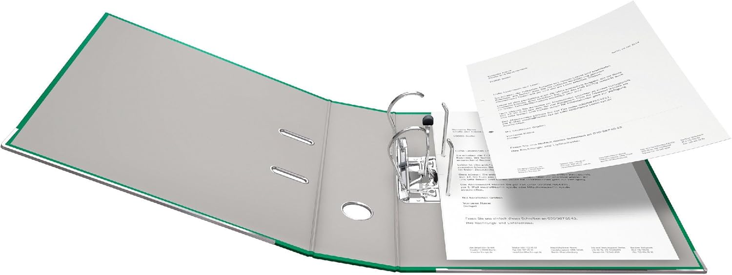 Original Falken Pack of 3 Polypropylene Colour Folders, Made in Germany, 8 cm Wide, DIN A4, Green, Vegan Plastic Folder, Ring Binder, Letter Folder, Office Folder, Plastic Folder, Slotted Folder – Bild 4