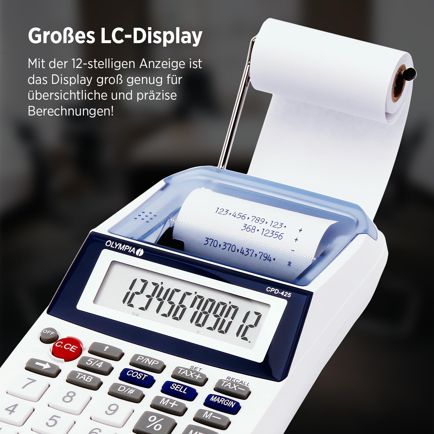 Olympia CPD 425 Mini Printer, Battery, Tilted Display, Printing Functionality – Bild 3