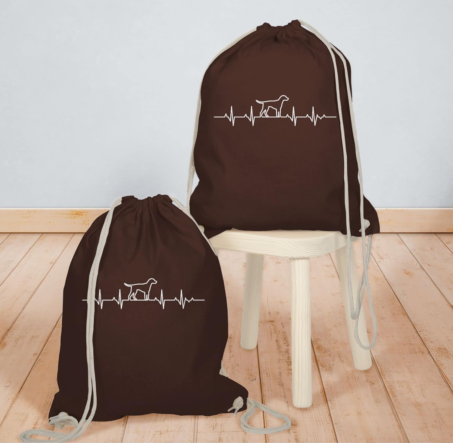 Shirtracer - Gift for dog owners - heartbeat dog - gym bag and fabric bag made of cotton – Bild 6
