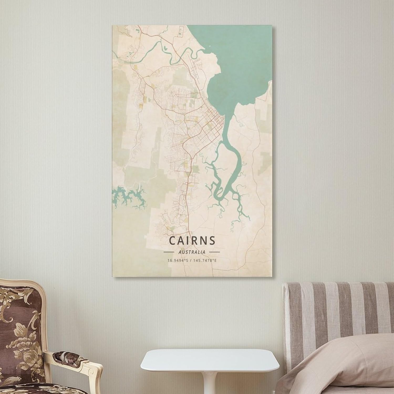 LZTEN Cairns Australien-Karten-Poster, Vintage-Druck, Leinwand, Wandkunstdruck, Poster für Zuhause, Schule, Büro, Dekoration, ungerahmt, 30 x 45 cm – Bild 4
