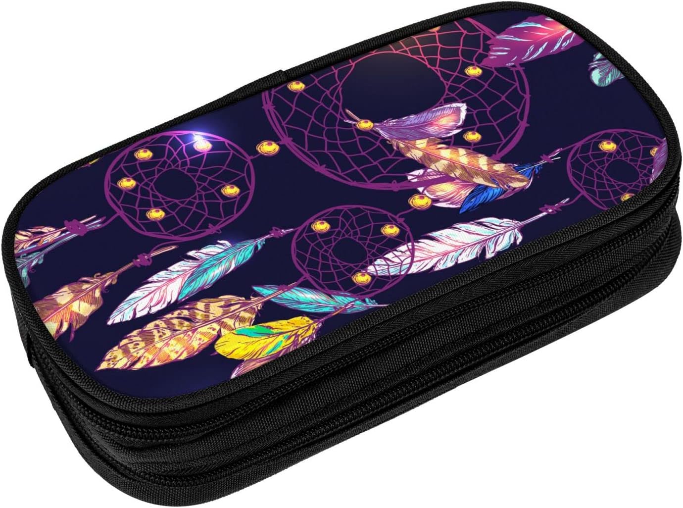 Large Capacity Pencil Case Dream Catcher Native Feather Neon Color Pencil Case Pen Case for Middle and High School Office College Adult Girls and Boys, As Pic, Bag organiser – Bild 2