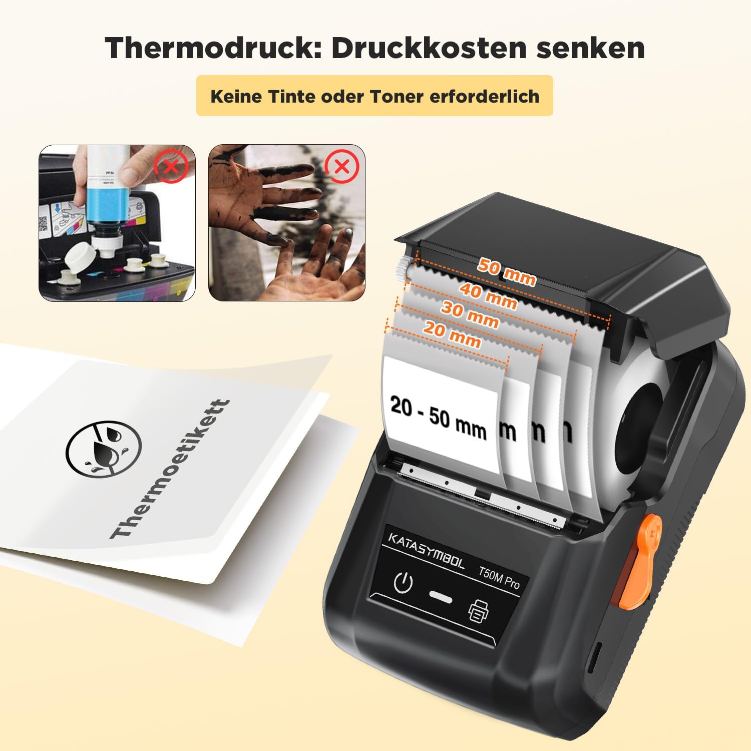 SUPVAN T50M Pro Label Printer Bluetooth with Waterproof Wide Labels, Mobile Phone and PC Compatible for Retail, Office, Organization, School and Home – Bild 5