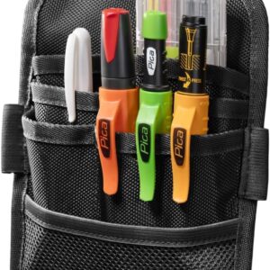 Pica Master Belt 55060 I High-Quality Belt Bag I Tool Belt for Craftsmen I Contains Pica Dry 3030, Dry Leads 4020, Ink Black, Visor Permanent 990/40, Instant White Permanent Pen 532