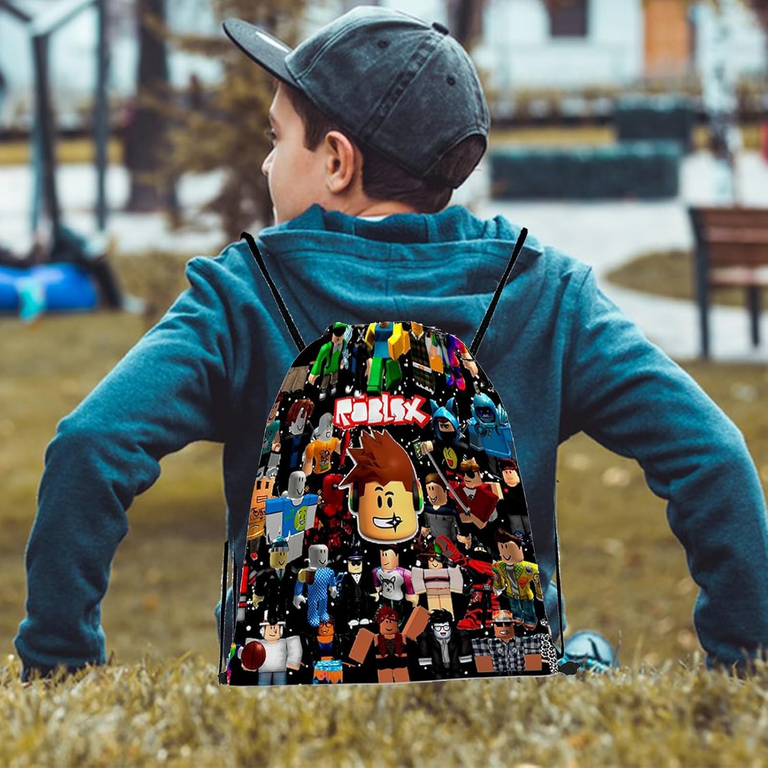 Roblx Gym Bag, Roblx Sports Bag, Small, Backpack with Drawstring, Sports Swimming, School, Travel Sack Pack, for Fans Gifts – Bild 5