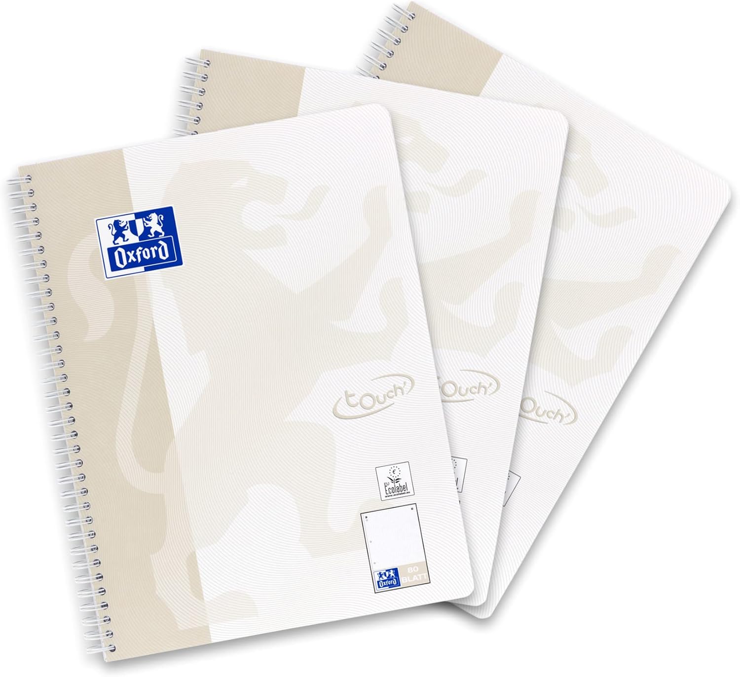 Oxford Touch Notepad A4 Dotted / Dotted 160 Pages Light Grey Pack of 3