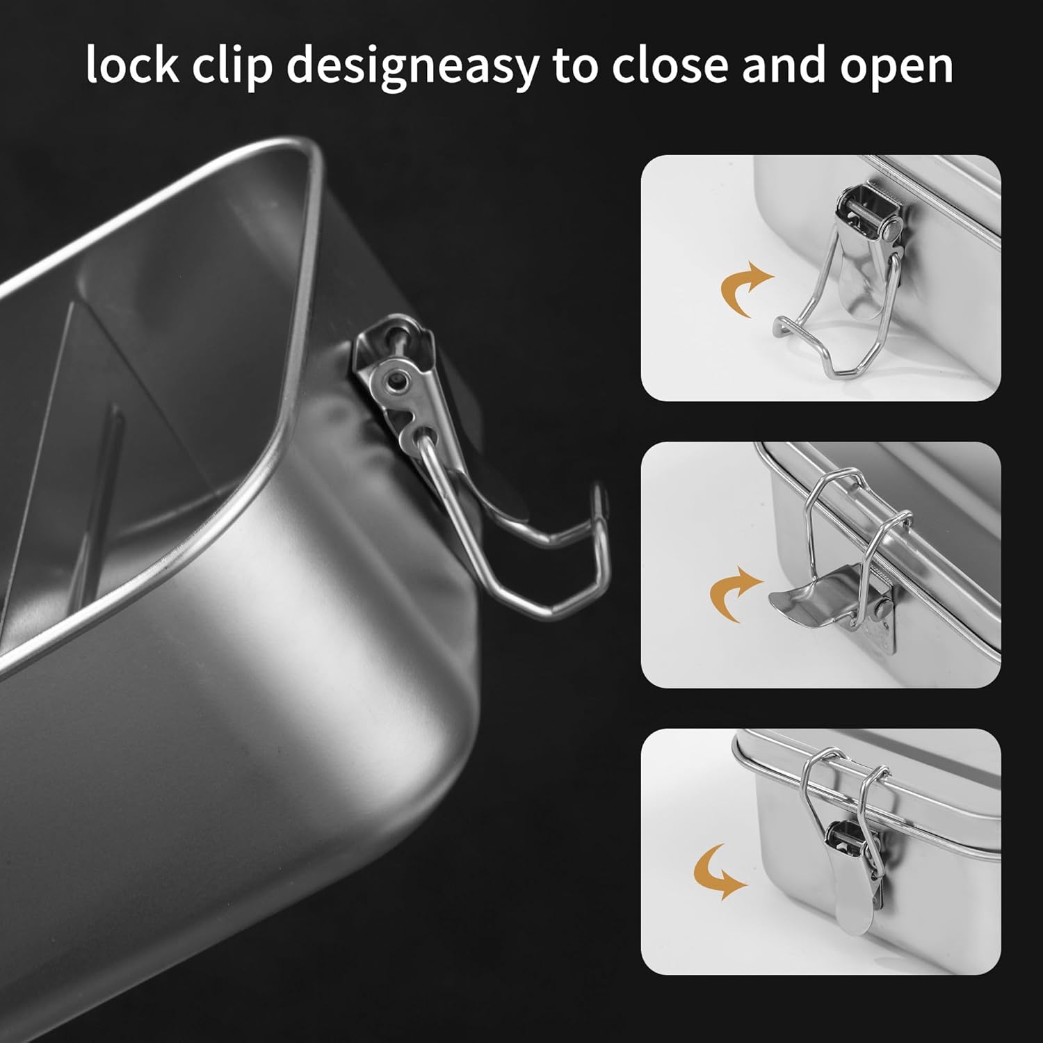Stainless Steel Lunch Box 1400 ml with Compartments for Children and Adults - Waterproof Lunch Box with 2 Sliding Dividers - Leak-Proof – Bild 7