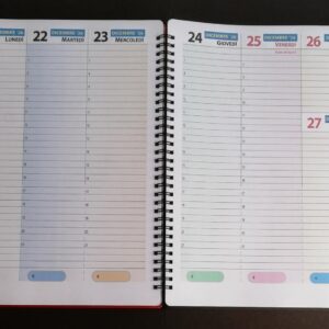 Weekly Planner with Timetables – Format A4 (Closed 21 x 30 cm / Open 42 x 30 cm) Spiral Notepad