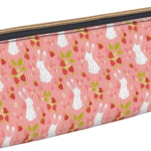 Cute Strawberry Rabbit Rabbit Pattern Pencil Case Cosmetic Bag Pen Bag Leather Triangle Storage Bag Stationery Organizer with Zipper for Adults Office, Cute Strawberry And Rabbit Bunny Pattern, Bag