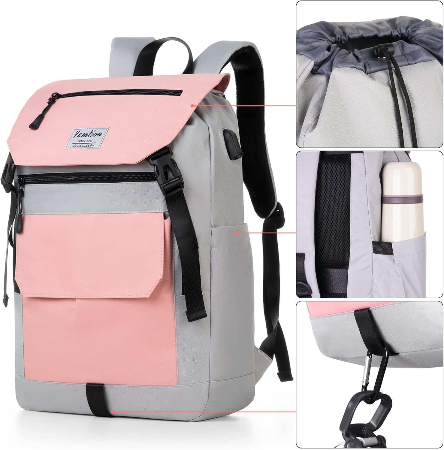 YAMTION 17 Inch Backpack Laptop Women's School Backpack Girls Teenager Backpack School Women School Bag with Laptop Compartment Daypack Women for University Study Office – Bild 4