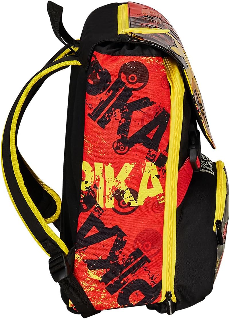 Seven POKEMON Expandable School Bag - PIKACHU from 1st Grade School Backpack with Extra Volume; Spacious School Bag for Girls and Boys with Water Bottle Compartment, Yellow/Red, multicoloured, Unit – Bild 3