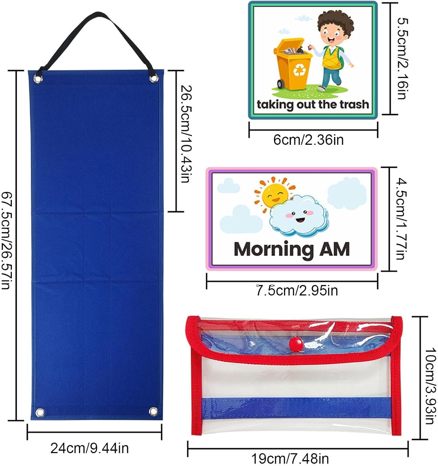 Children's Calendar, Visual Timetable Made of Felt, Children's Visual Schedule Calendar Chart, Autism, Children's Calendar, German Language Picture Cards, Routine Cards, Daily Schedule with Picture Cards, Planning Boards – Bild 2