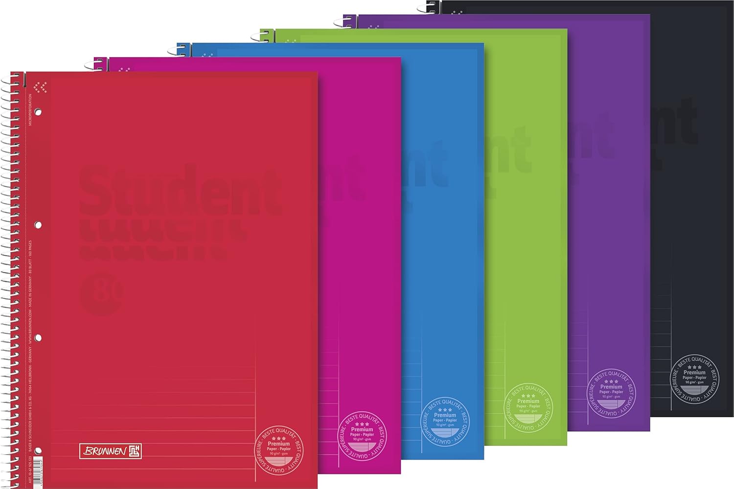 Brunnen 1067925123 Student Colour Code Notepad (A4 Lined, Line Style 25, 90 g/m², 80 Sheets) Red (Pack of 2) – Bild 4