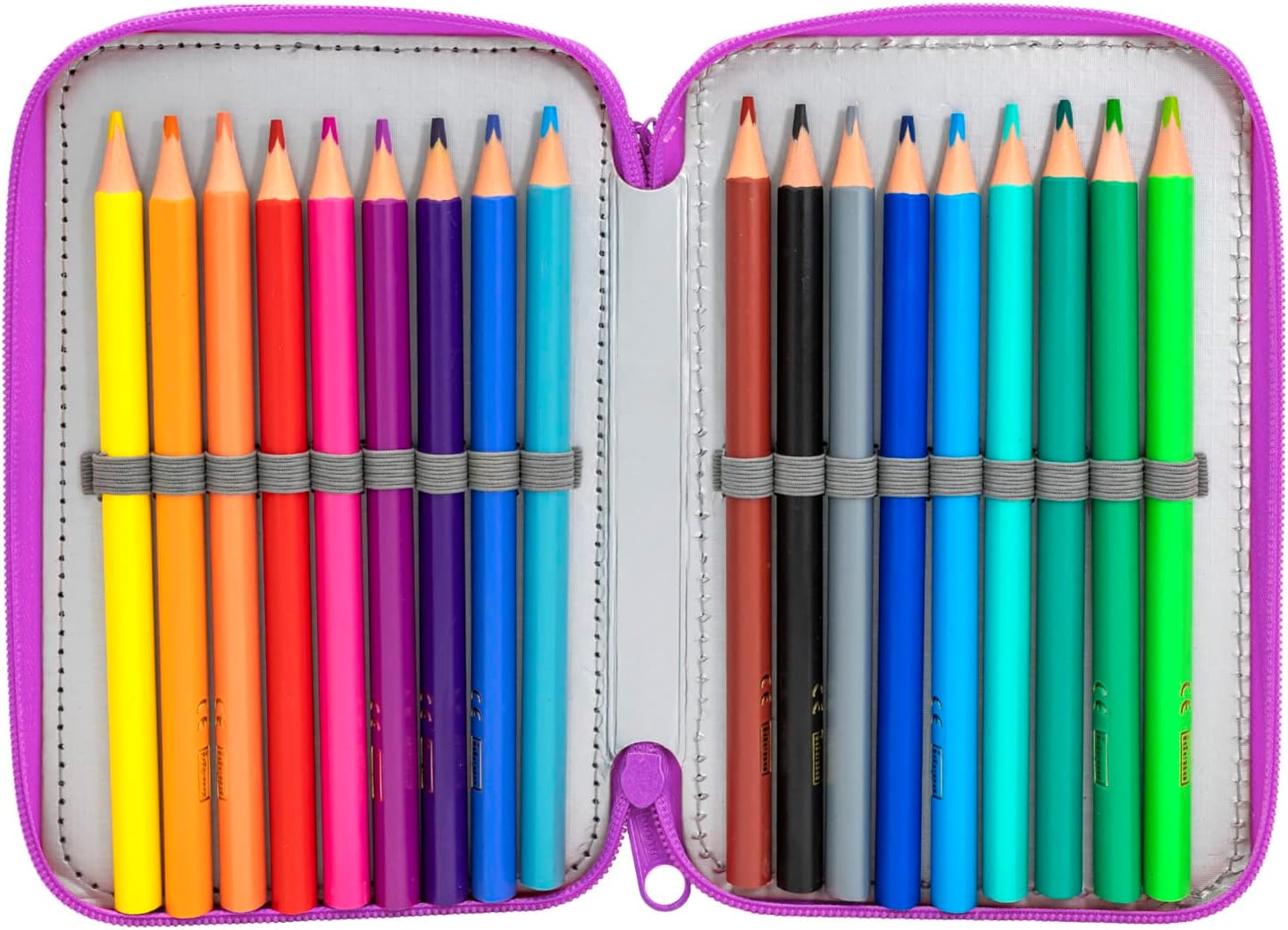 Idena 20126 Triple Pencil Case with 3 Zip Compartments Unicorn Design Filled Pencil Case with 47 Pieces – Bild 3