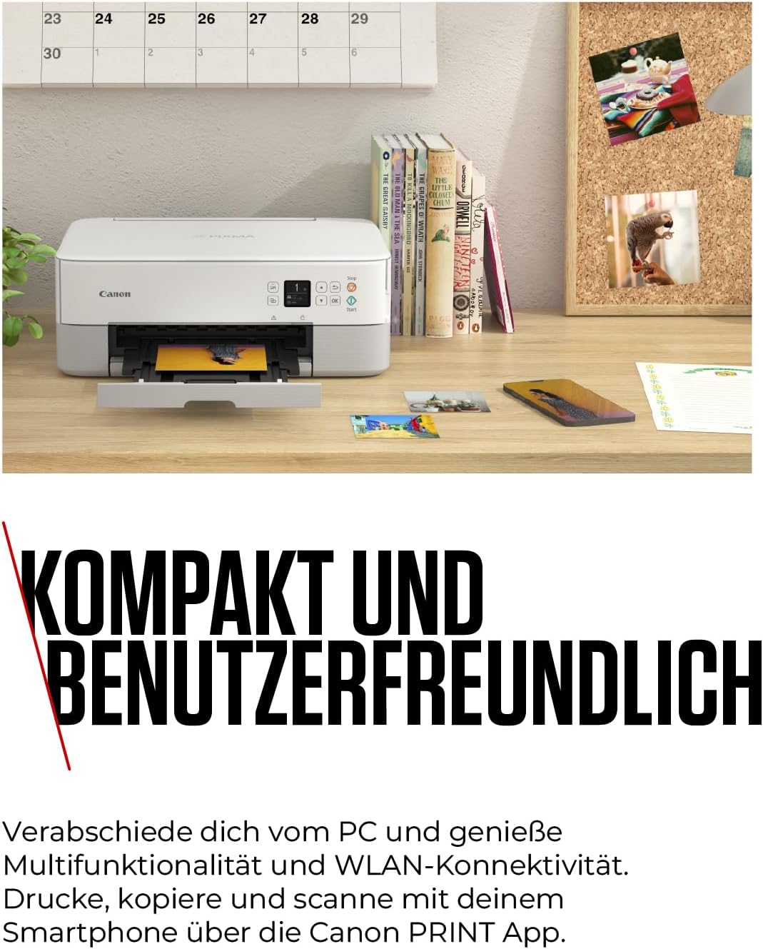 Canon PIXMA TS5351i Multifunction Printer 3-in-1 Printer/Copier/Scanner, WiFi, Borderless Photos, Wireless Printing/Scanning via Cloud + Smartphone, Duplex, 2nd Feed, PIXMA Print Plan Compatible, White – Bild 3