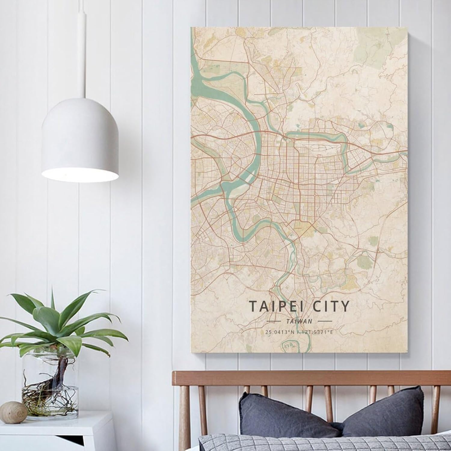 LZTEN Taipeh Stadtkarte Taiwan Poster, Vintage-Druck, Leinwand, Wandkunstdruck, Poster für Zuhause, Schule, Büro, Dekoration, ungerahmt, 60 x 90 cm – Bild 5