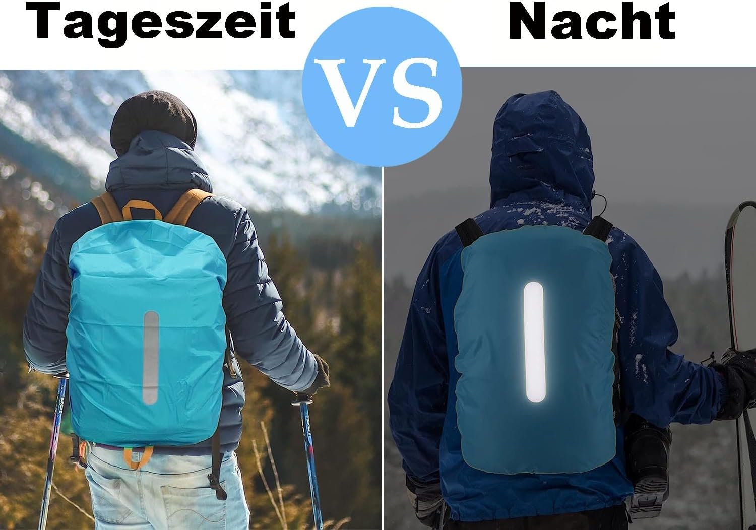 Rain Cover for Backpacks with Reflective Strips, 15L–100L, Waterproof Backpack Rain Cover, School Bag for Hiking, Camping, Travel, Cycling. – Bild 4