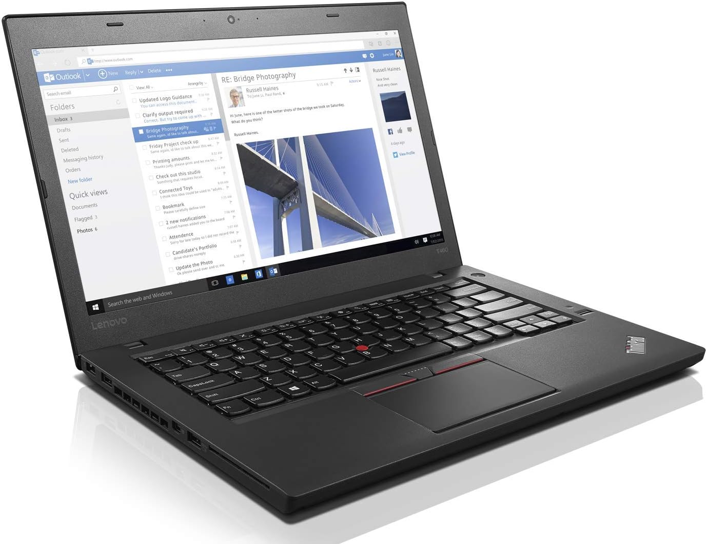 Lenovo ThinkPad T460 Intel Core i5 Full HD (14 Inch 256GB SSD Hard Drive 8GB Memory) Windows 11 Pro (Refurbished) – Bild 2