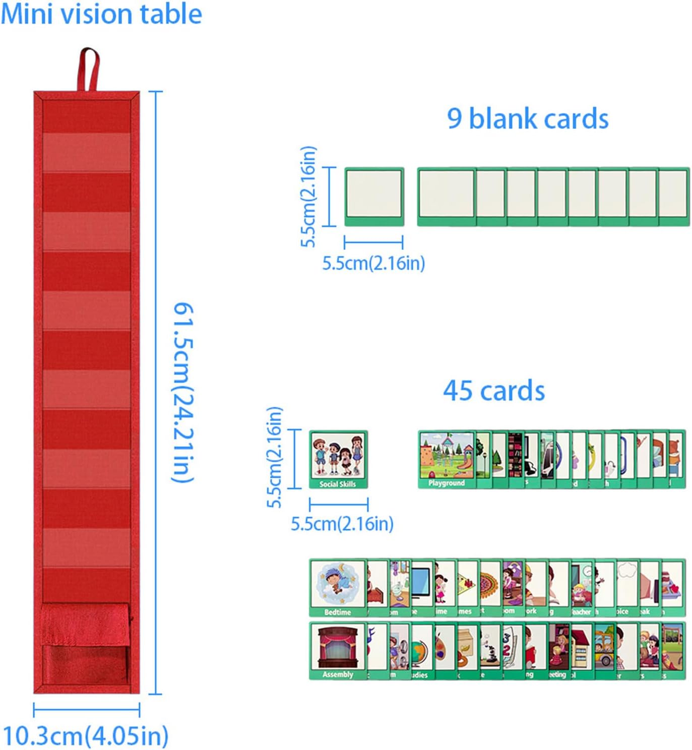 Children's Calendar, Visual Timetable with 45 Pieces Routine Cards, Autism Children's Calendar, Vision Board, Weekly Planner, Routine Schedule Cards, Daily Schedule Cards, Children's Picture Cards for – Bild 5