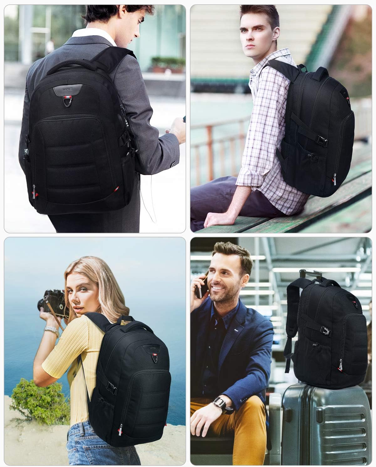 HOMIEE Laptop Backpack Men's 17 Inch Laptop Bag School Bag Daypack Work Backpack Business Work Bag Work Teacher Bag Backpack Uni Weekender Daypack – Bild 8