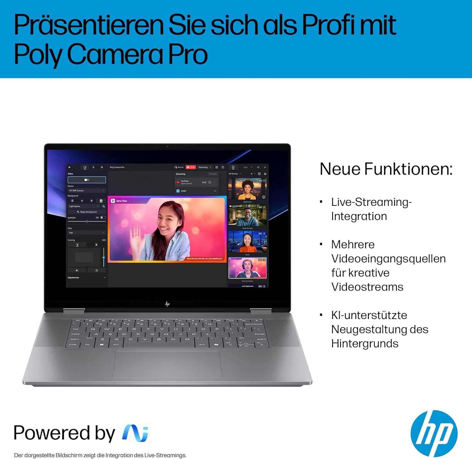 HP OmniBook X Flip 2-in-1 Next Gen AI Laptop, AMD Ryzen AI 5 340 (6C), Dedicated NPU for AI, 50 NPU Tops, Copilot+ PC, 16 Inch WUXGA 1920 x 1200 Touchscreen, 16 GB, 512 GB SSD, Win11, QWERTZ, Silver – Bild 11